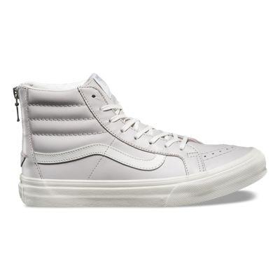 Vans Leather Sk8-hi Slim Zip (wind Chime/blanc De Blanc)