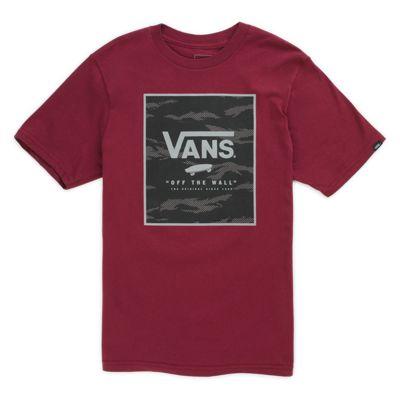Vans Boys Print Box T-shirt (burgundy/reflective Camo)