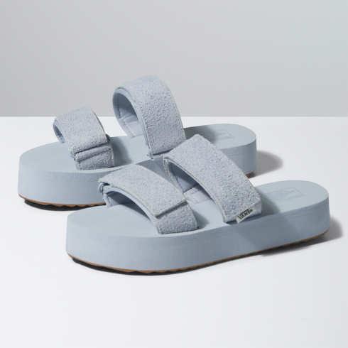 Vans Cayucas Slide Mega Platform (hairy Suede Gray Dawn)