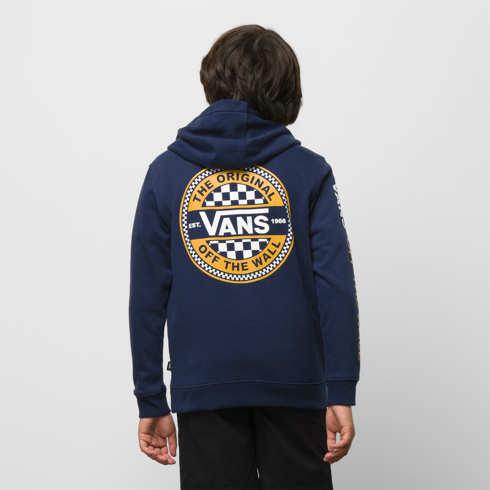 Vans Kids Circled Checker Pullover Hoodie (dress Blues)