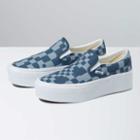 Vans Multi Check Classic Slip-on Stackform Shoe (blue)