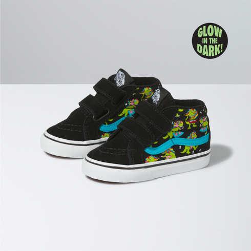 Vans Toddler Glow Uni Rex Sk8-mid Reissue V (black/blue Atoll)