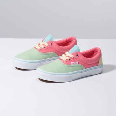 Vans Kids Color Block Era (strawberry Pink/true White)