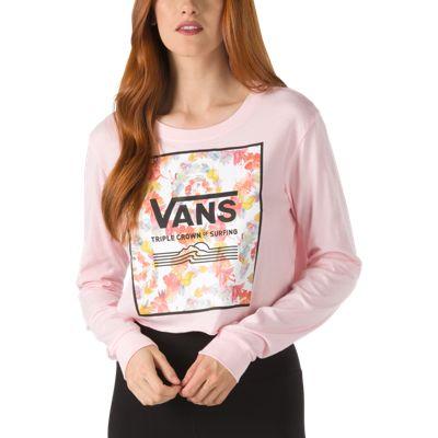 Vans Triple Crown Box Poster Long Sleeve Crop Tee (fairy Tale)