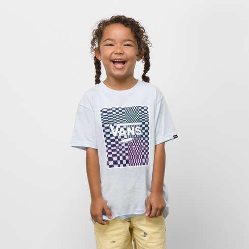 Vans Little Kids Print Box T-shirt (ballad Blue/skewed Checkerboard)
