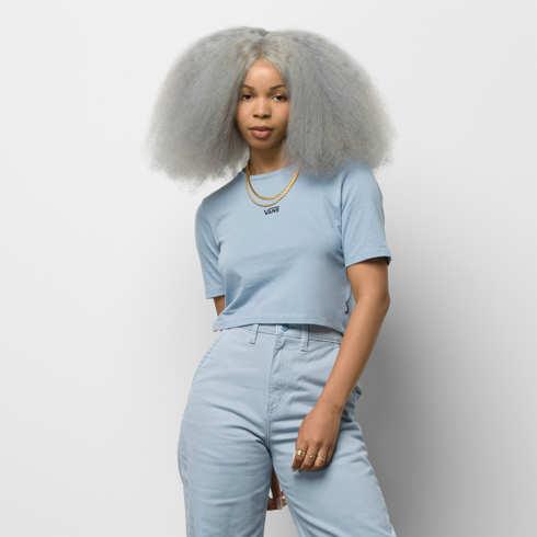 Vans Flying V Crop Crew Sport Tee (ashley Blue)