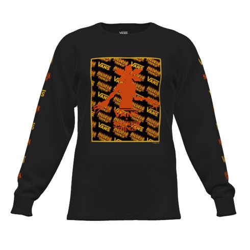 Vans X Stranger Things Customs Flame Logo Demogorgon Long Sleeve Classic Tee (customs)