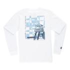 Vans Us Open Boys Pier Check Long Sleeve T-shirt (white)