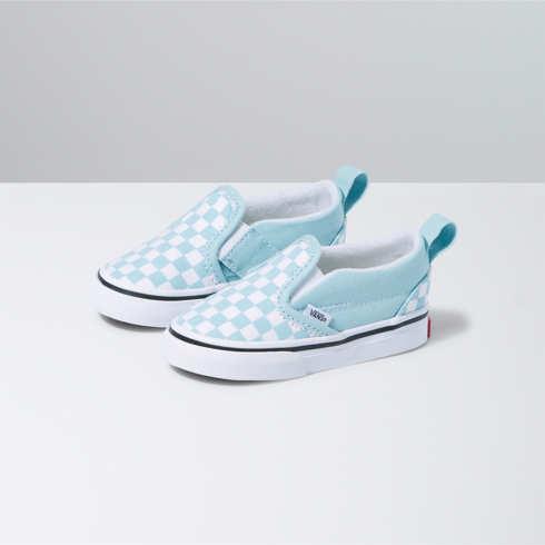 Vans Toddler Checkerboard Slip-on V (aquatic/true White)