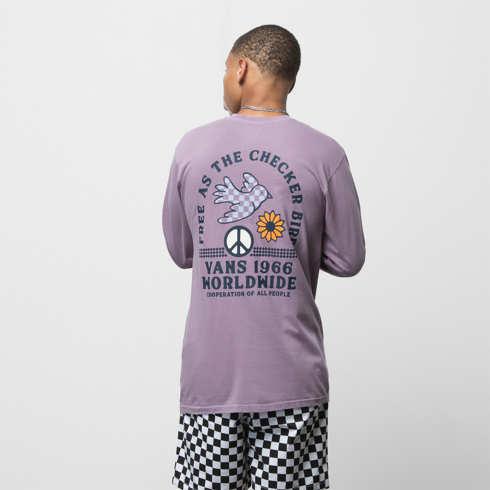 Vans Free As A Checker Bird Long Sleeve T-shirt (elderberry)