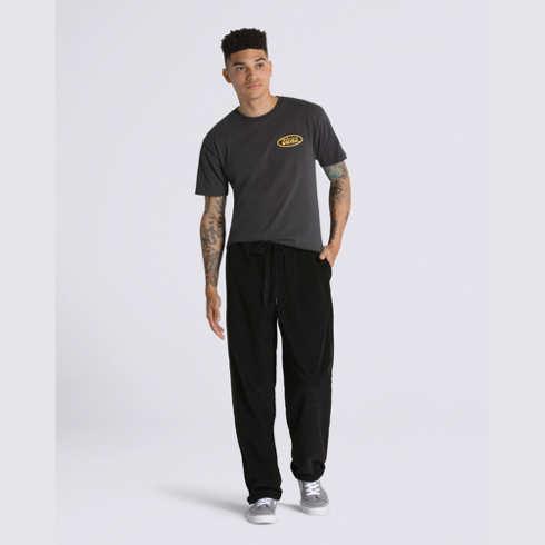 Vans Range Baggy Tapered Corduroy Acid Wash Elastic Waist Pant (black)