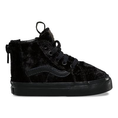 Vans Toddlers Velvet Sk8-hi Zip (black/black)