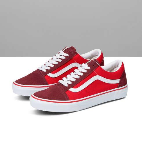 Vans Customs Red Colorblock Old Skool Wide (customs)