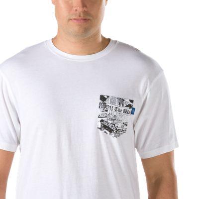 Vans Mens Shoes Skate Shoes Mens Shoes Mens Sandals Register Pocket T-shirt (white/checkered Past)