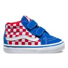 Vans Toddler Checkerboard Sk8-mid Reissue V (racing Red/imperial Blue)