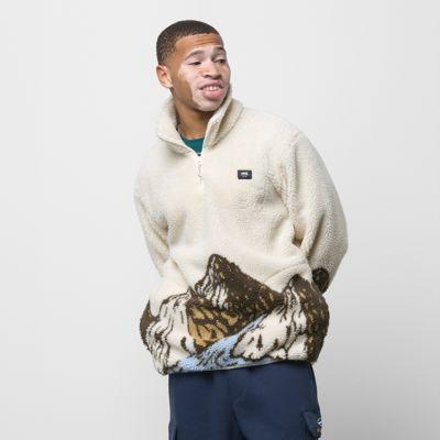 Vans Mt. Vans Sherpa Quarter Zip Pullover (antique White)