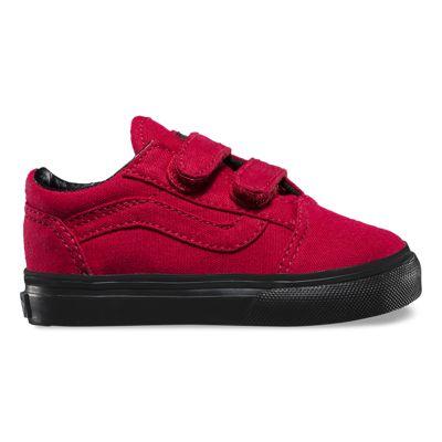 Vans Toddlers Black Sole Old Skool V (jester Red) Kids Shoes