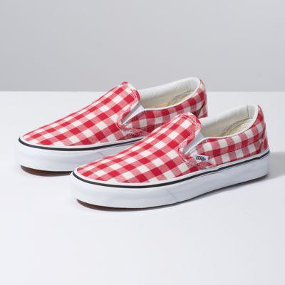 Vans Gingham Slip-on (racing Red/true White)