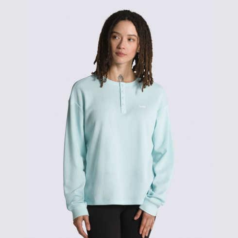 Vans Marley Long Sleeve Henley Thermal (blue Glow)