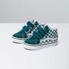 Vans Toddler Checkerboard Sk8-mid Reissue V (color Theory Checkerboard Deep Teal)