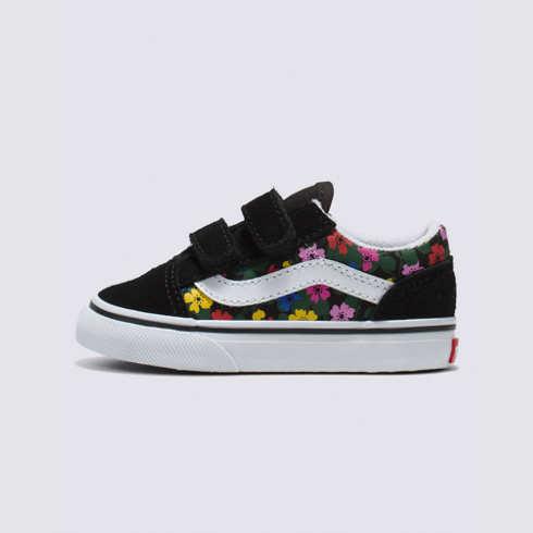 Vans Toddler Floral Old Skool V (black/white)