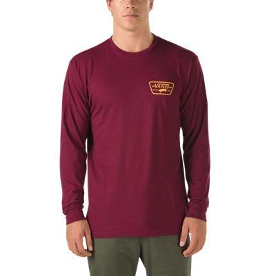 Vans Full Patch Back Long Sleeve T-shirt (burgundy-mineral Yellow)