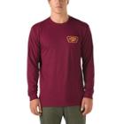 Vans Full Patch Back Long Sleeve T-shirt (burgundy-mineral Yellow)