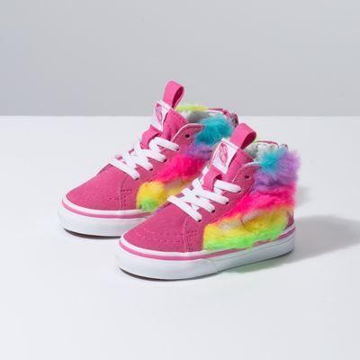 Vans Toddler Rainbow Fur Sk8-hi Zip (carmine Rose/true White)