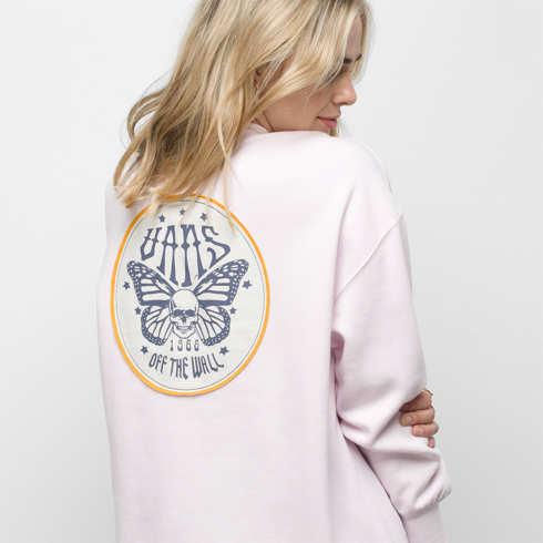 Vans Wake Up Slouchy Pullover Crew (orchid Ice)