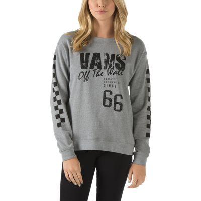 Vans Mens Shoes Skate Shoes Mens Shoes Mens Sandals Tiny Ghost Crew Sweatshirt (grey Heather) Womens Sweatshirts