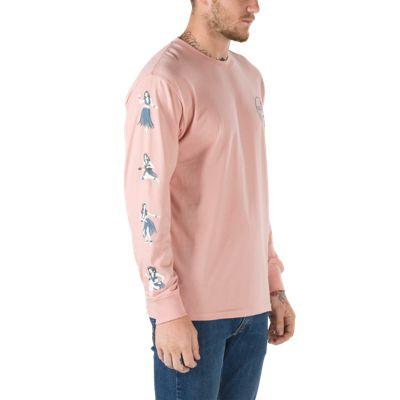 Vans Vintage Hula Long Sleeve T-shirt (rose Tan-blue Mirage)