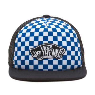 Vans Boys Classic Patch Trucker Plus Hat (true Blue White Check)