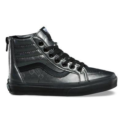 Vans Kids Holo Hearts Sk8-hi Zip (black Black)