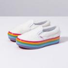 Vans Kids Shearling Rainbow Slip-on Platform (rainbow/true White)