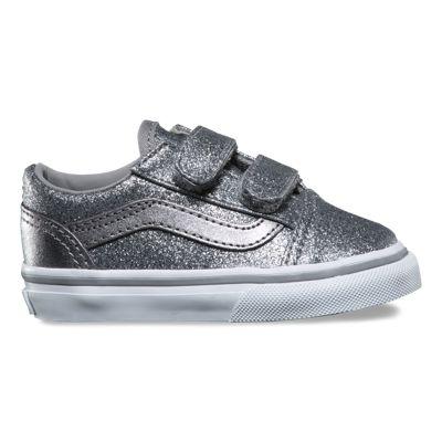 Vans Toddlers Glitter Metallic Old Skool V (frost Gray)