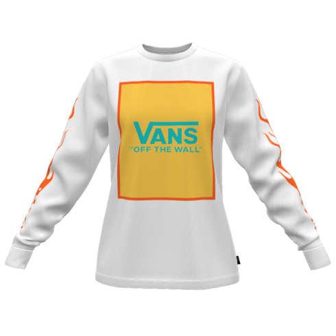 Vans Customs Otw Framed Ceramic Flame Women's Long Sleeve Bff Tee (customs)