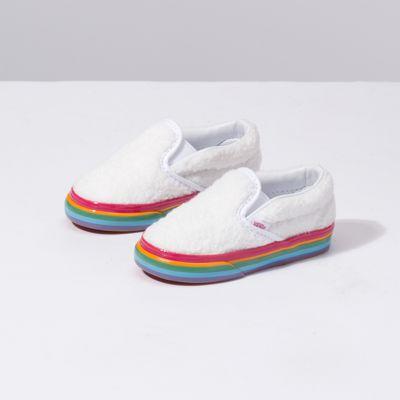 Vans Toddler Shearling Classic Slip-on (rainbow/true White)