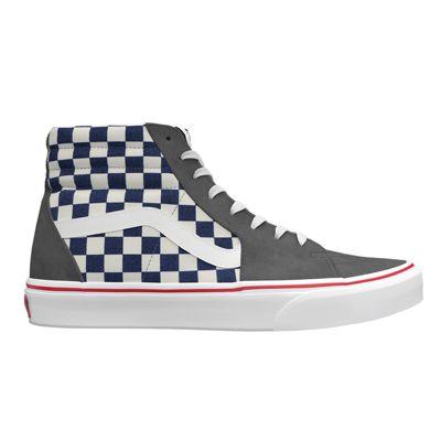 Vans Womens Customs Sk8-hi (grey & Navy Check)