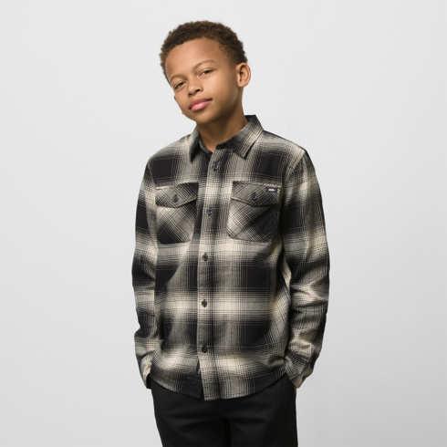 Vans Kids Monterey Flannel Buttondown Shirt (black/oatmeal)