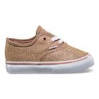 Vans Toddlers Glitter Textile Authentic (rose Gold/true White) Kids Shoes