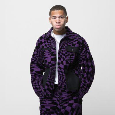 Vans X P.a.m Spiral Checker Chore Jacket (crown Jewel)