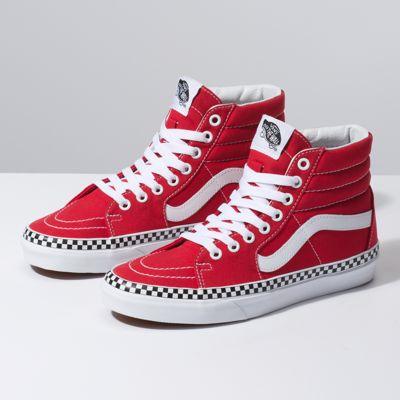 Vans Check Foxing Sk8-hi (racing Red/true White)