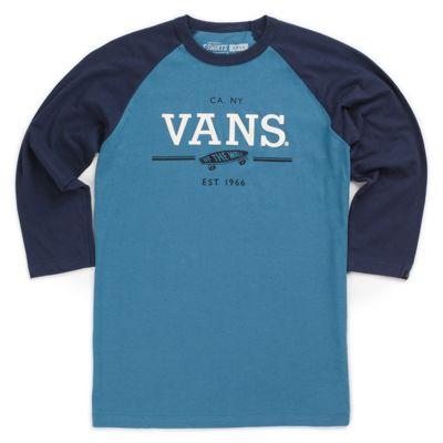 Vans Boys Luxury Goods Raglan T-shirt (blue Ashes/black Iris) T-shirts: Large