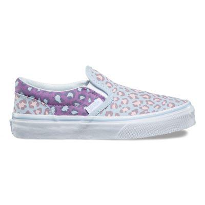 Vans Kids 2-tone Leopard Slip-on (baby Blue/diffused Orchid)