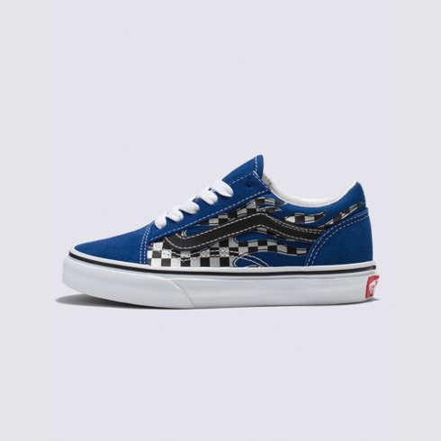 Vans Kids Reflect Check Flame Old Skool (true Blue)