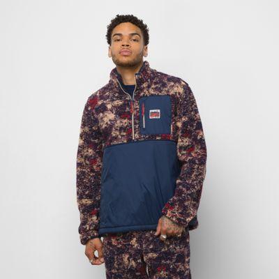 Vans Outdoor Club Quarter Zip Sherpa Fleece (dress Blues)