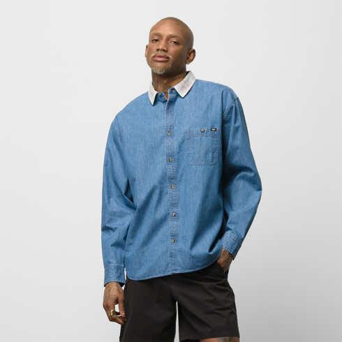 Vans Deerfiel Washed Denim Buttondown Shirt (vintage Indigo)