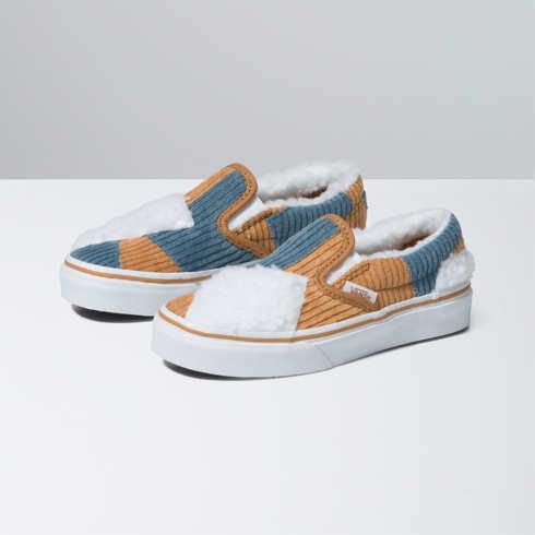 Vans Kids Cozy Cord Classic Slip-on Patchwork Shoe (multi)