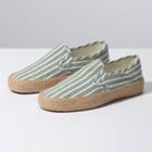 Vans Striped Linen Slip-on Esp (garden Green/true White)