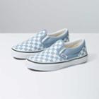 Vans Kids Checkerboard Classic Slip-on (color Theory Checkerboard Ashley Blue)